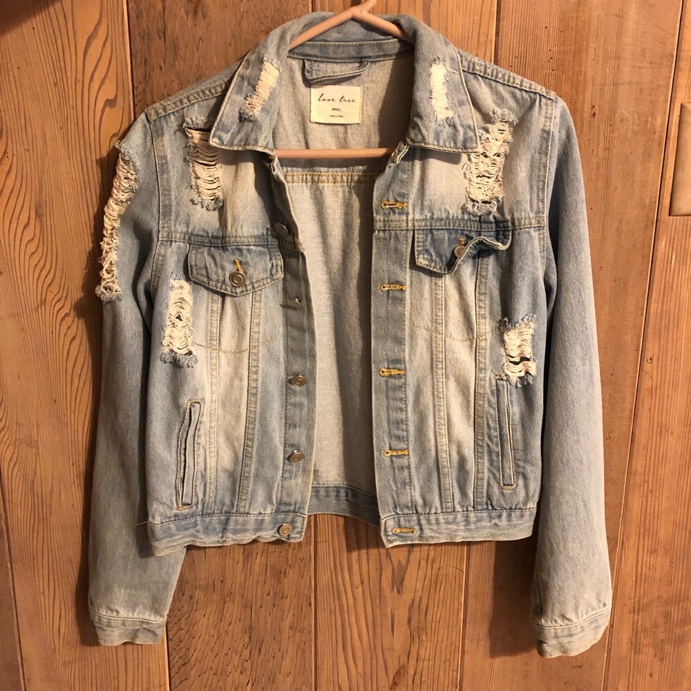 light blue jean jacket